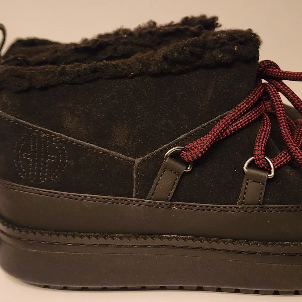 Cole Haan Cloudfeel Suede Mini Snow Boots Women's Black Ankle Boots Size 5.5